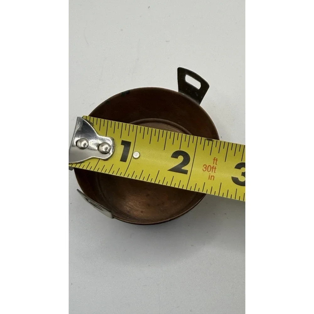 Miniature Doll Copper Basket & Wash Bucket w/ Brush‎ Vintage Victorian 2